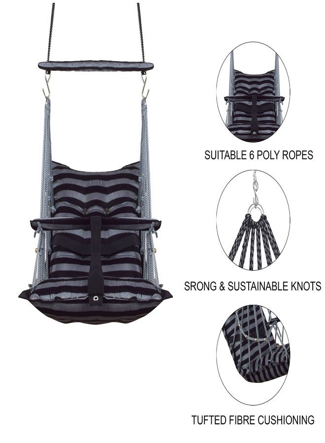 BOFFLE أرجوحة قطنية من بوفل للأطفال الرضع، قابلة للطي والغسل، من عمر سنة إلى 3 سنوات، مزودة بحزام أمان، مناسبة للمنزل والحديقة. أرجوحة للأطفال. مقاس المقعد والظهر 16 × 16 بوصة. - Image 5